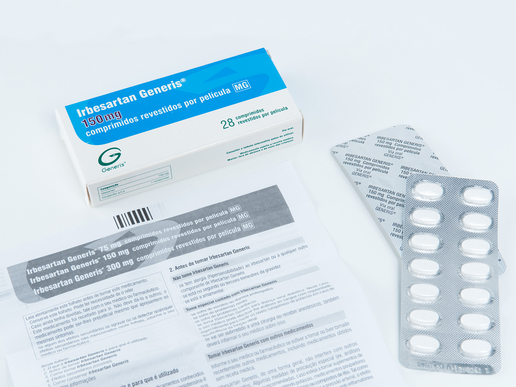 conjunto de material de embalagem composto por caixa, folheto e blister