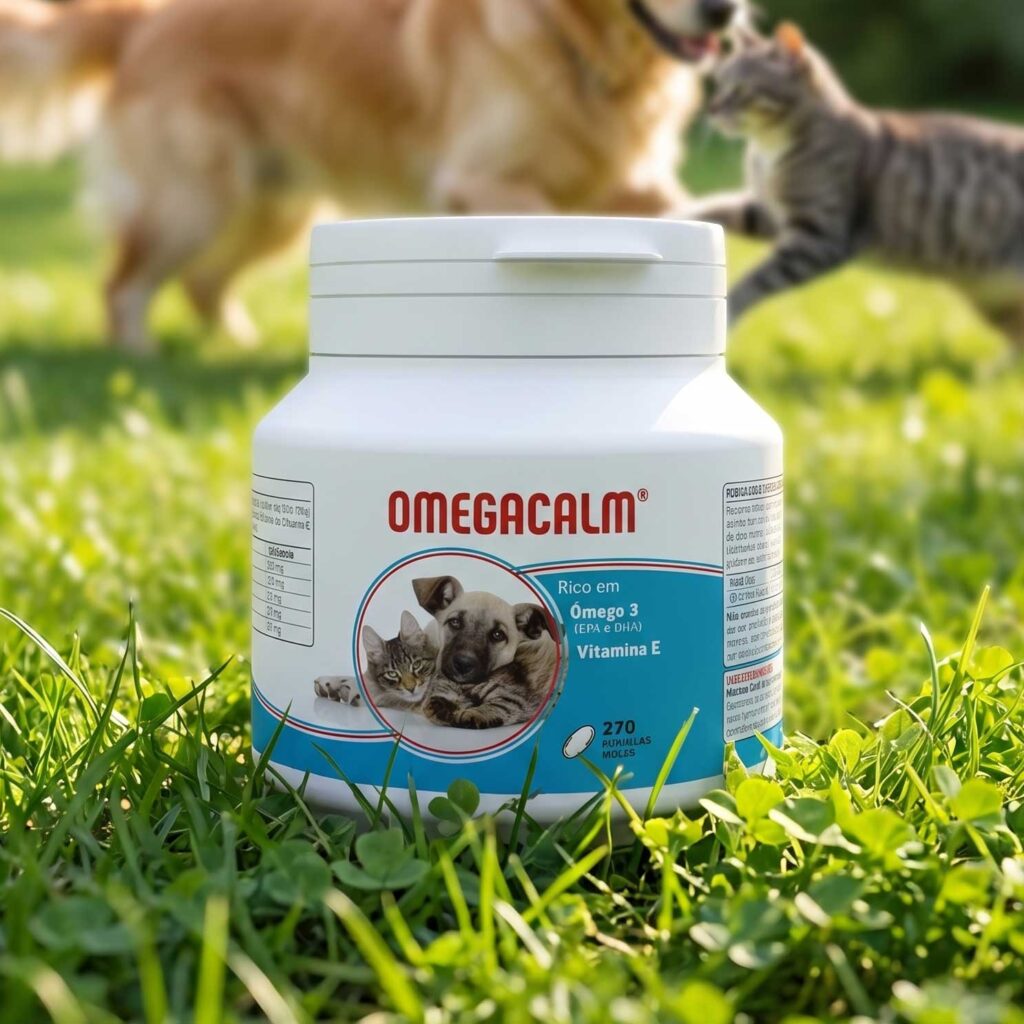 bottle of supplement for pets close up